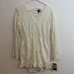 Disney Beauty And The Beast White Lace Dress Womens L New NWT Princess